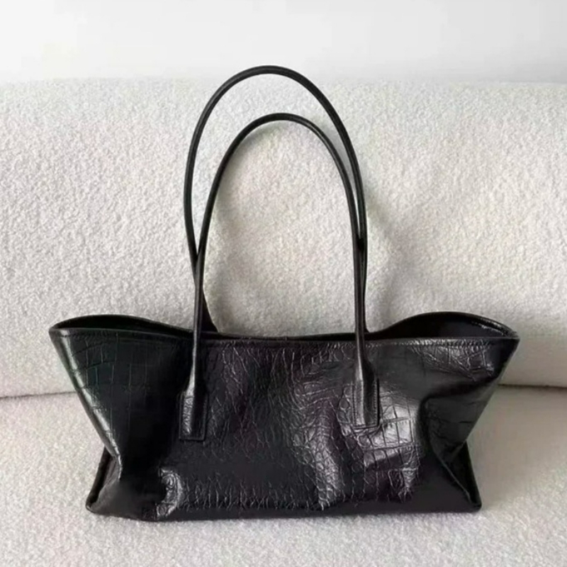 Luxury Bags Tote - กระเป๋าถือหนัง PU นุ่มลายจระเข้สไตล์เรโทรสุดหรู, กระเป๋าสะพายข้าง/สะพายไหล่สำหรับผู้หญิงรุ่นใหม่ ขนาดใหญ่ น้ำหนักเบา