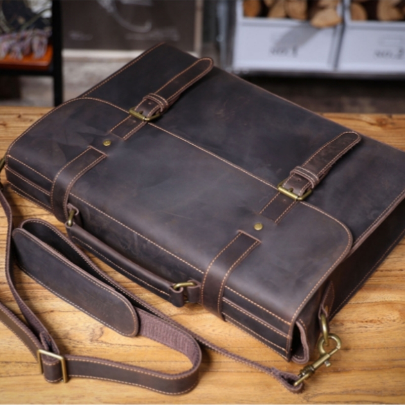 Luxury Bags Tote - ดั้งเดิมสุดหรูกระเป๋าเอกสารธุรกิจกระเป๋าหนังแท้สำหรับผู้ชายกระเป๋าพาดลำตัวสะพายไหล่กระเป๋าคอมพิวเตอร์15.6 2025กระเป๋ากล้อง