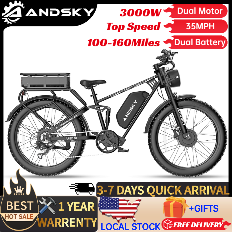 Luxury Bags On Sales - ANDSKY Apex50 AWD จักรยานไฟฟ้า 3000W มอเตอร์คู่