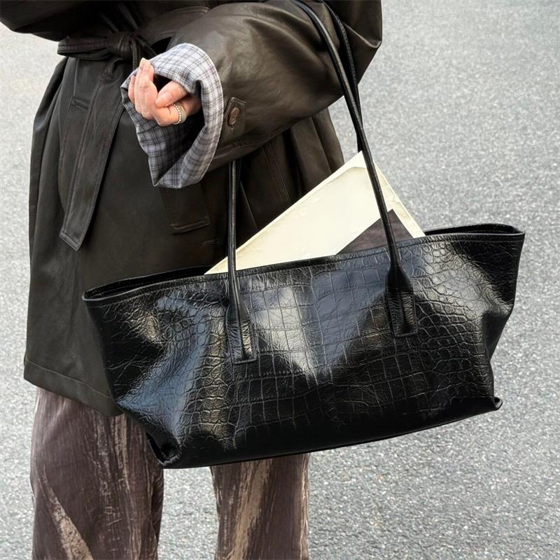 กระเป๋าถือหนัง PU นุ่มลายจระเข - Luxury Bags Tote บทวิจารณ์และราคา